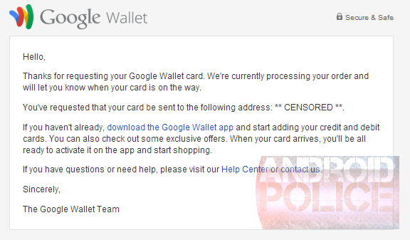 google wallet card physical