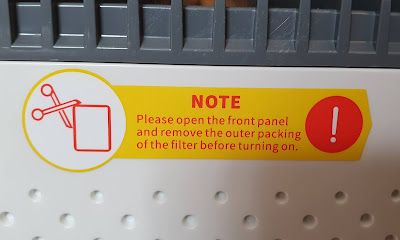 Air Purifier warning to Set up properly before use