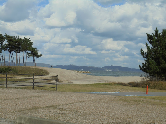 弓ヶ浜公園から島根半島が見えます