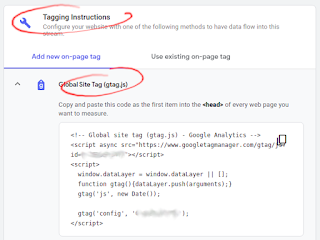 google analytics get html js tag snipped