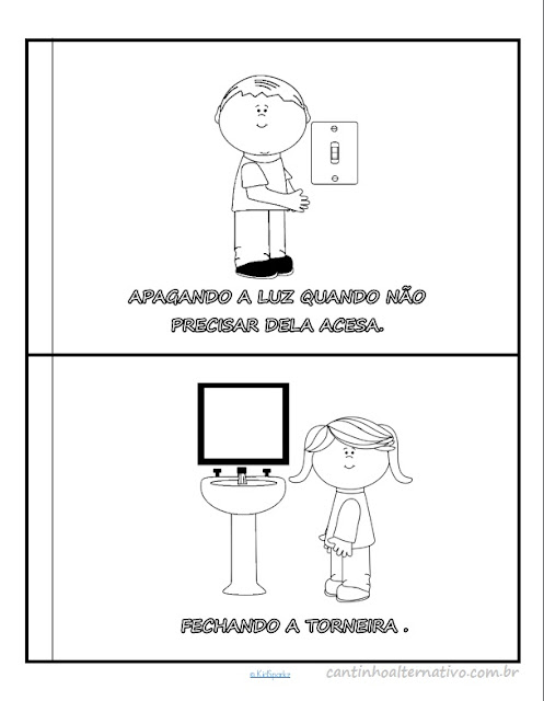 E nesta postagem trago para vocês Livrinho do Meio Ambiente para Imprimir com desenhos relacionados ao tema para colorir.