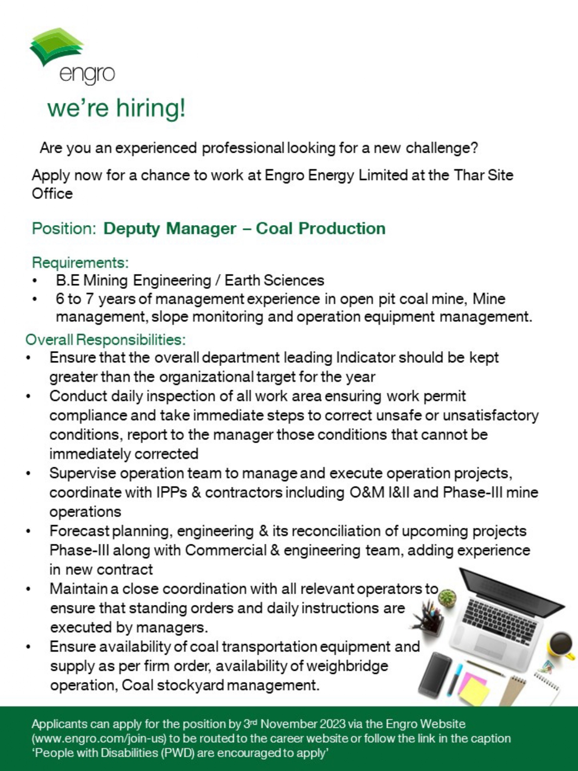 Thar Coal Block Two Engro Jobs