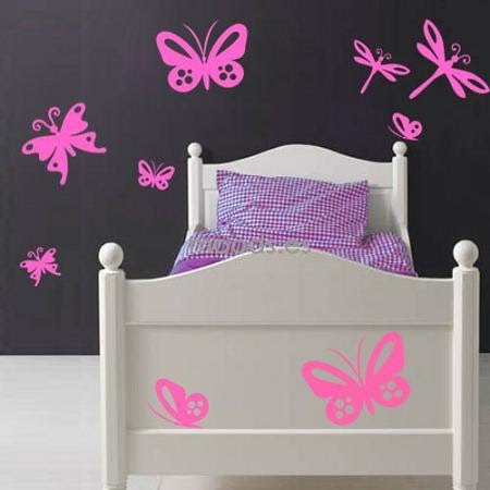 DORMITORIOS PARA NIÑAS DECORADO CON MARIPOSAS