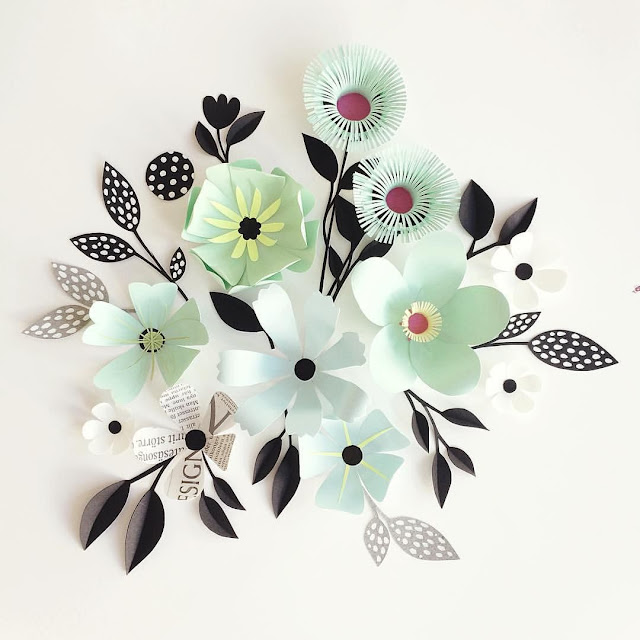 paper sculpture flowers by Hanna Nyman