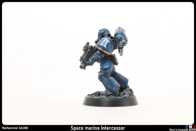 Space Marine Intercessor du jeu Warhammer 40,000.