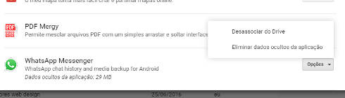 remover WhatsApp do Google Drive