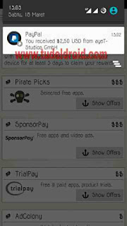 Notidikasi Paypal Menerima Dollar Dari CashPirate