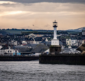 Photo of Maryport's old lighthouse at the entrance to the basin