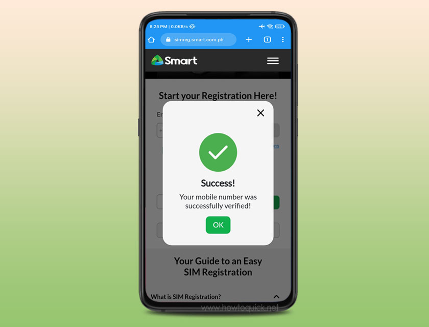 Smart and TNT SIM Card Registration OTP