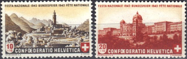 Switzerland - Pro Patria - 1943 - different views