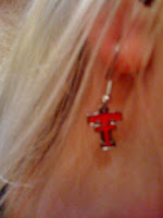 Texas Tech earrings @ Brittany's Cleverly Titled Blog