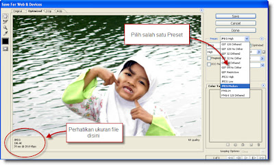 Memilih Preset untuk Optimasi File