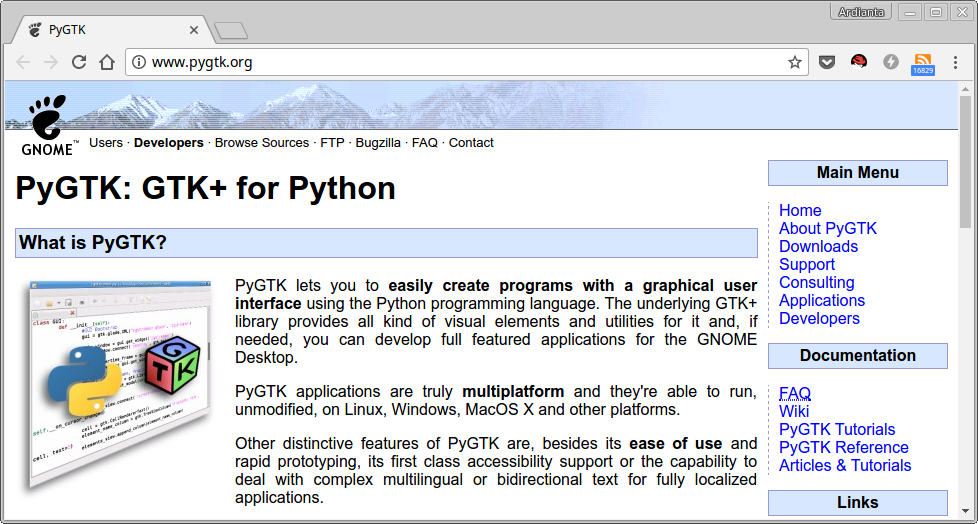 Website PyGTK