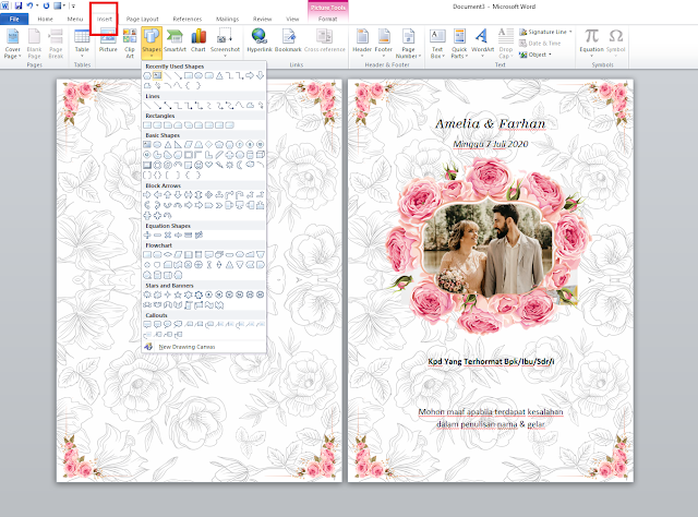 Download Template Desain Undangan Pernikahan Dengan Word