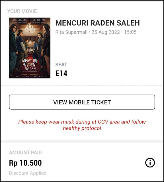 Tiket Film Mencuri Raden Saleh