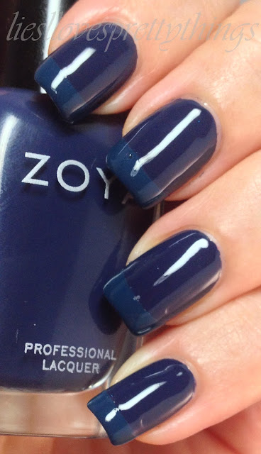 Zoya Sailor and Julep Eloise blue french manicure