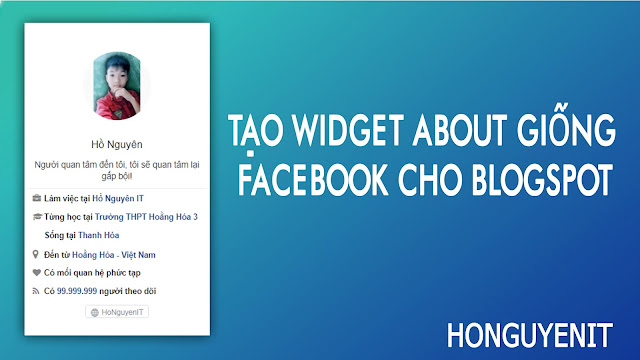 TẠO WIDGET ABOUT GIỐNG FACEBOOK CHO BLOGSPOT