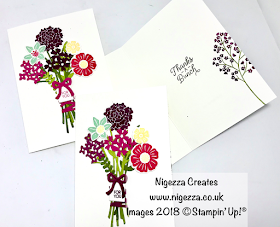 Customer Thank You Cards using Stampin' Up! Beautiful Bouquet Nigezza Creates