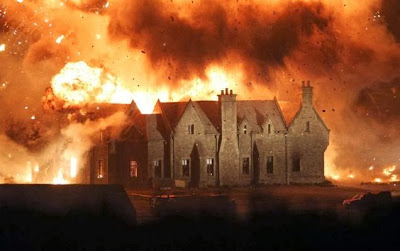 bond's childhood home on fire