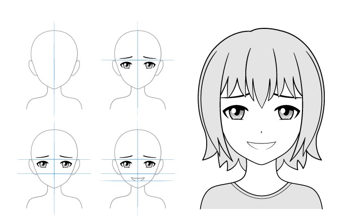 Tutorial Menggambar 12 Ekspresi Wajah Anime Anidraw