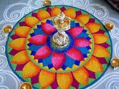 Flower Rangoli Simple Design