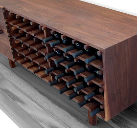 wood wine credenza