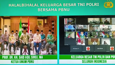 Halal Bihalal TNI-Polri, Ketum PBNU Tegaskan Perjuangan Santri Lawan Penjajah