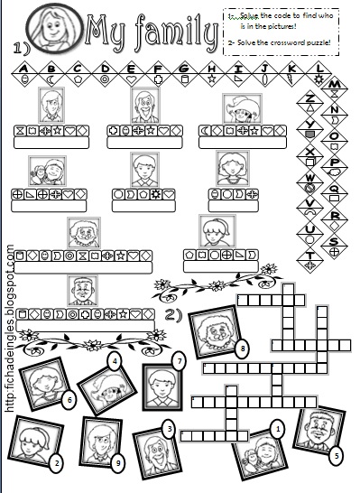 Fichas De La Familia En Ingles - Ejercicios de INGLÉS para niños de primaria Para imprimir