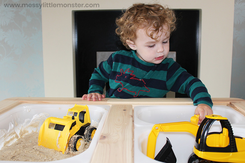 construction sensory bin for toddlers