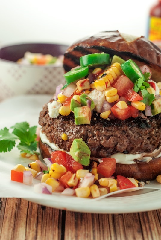 Tex-Mex-Burger-With-Avocado-Corn-Relish-1