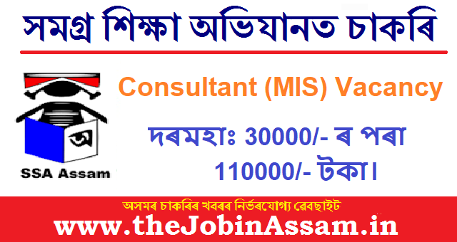 SSA Recruitment 2024 - Consultant (MIS) Vacancy