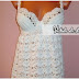 Vestido con  strapless en crochet 