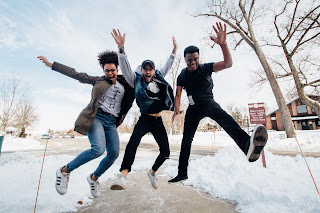 I belong - group of guys having fun, busting a move outside