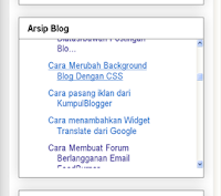 Cara membuat Scroll Pada Arsip Blog