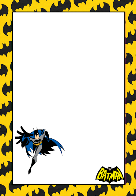 Free printable Batman invitations, cards or labels.