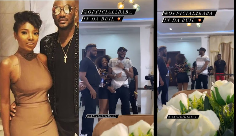 Lovely moment as 2face visits his wife on Movie set (Video)