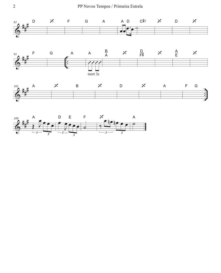 Partitura - Xande de Pilares - Novos tempos - Primeira estrela