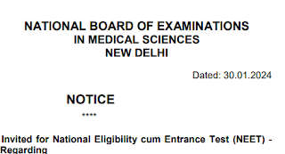 Applications Invited for National Eligibility cum Entrance Test (NEET) - MDS 2024- Regarding