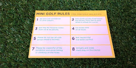Scorecard for the Mini Golf course at the IMA