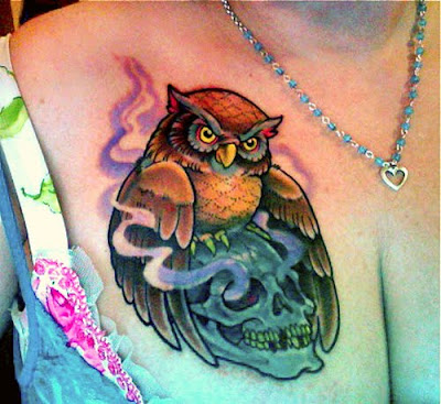 owl tattoos on back