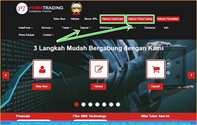 Gambar dan Petunjuk Deposit Dana Akun Trading InstaForex