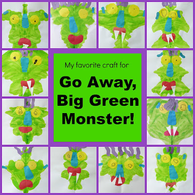 What a fun craft project for Halloween - it's Go Away Big Green Monster!