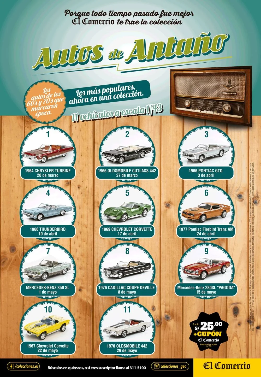 coleccion autos de antaño 1:43 el comercio