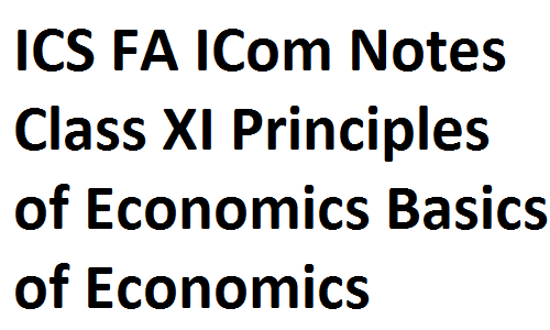 ICS FA ICom Notes Class XI Principles of Economics Basics of Economics fsc notes