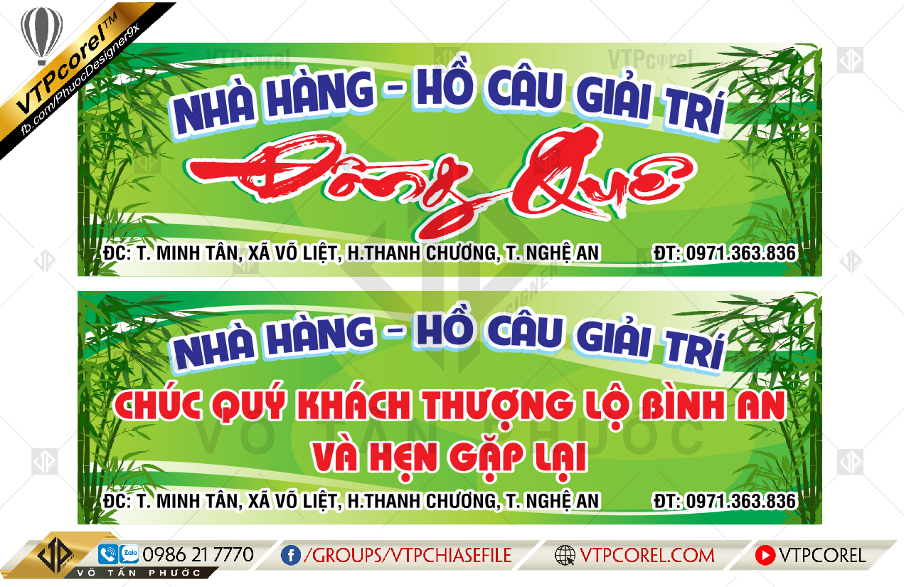 Bảng hiệu nhà hàng Đồng Quê CDR12