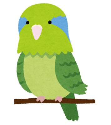 マメルリハインコのイラスト（緑）