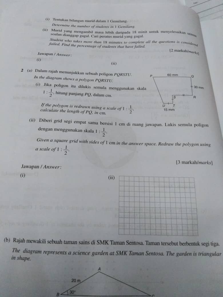 Format Baru Kertas Peperiksaan PT3 Matematik (2019 