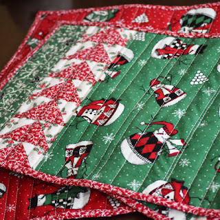 #QuiltBee: snowman place mats