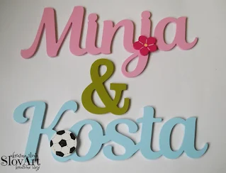 Personalizovana dečija imena od MDF-a - Minja i Kosta