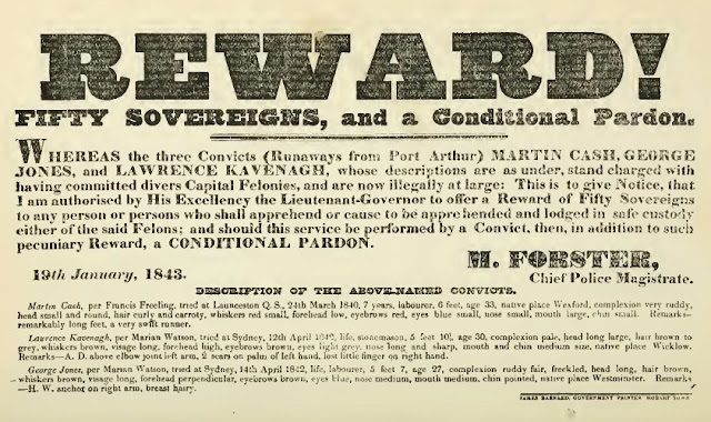 Escaped Convict Reward Notice 1843